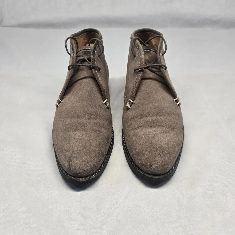 Di Bianco Suede Chukka Boots Men Size 8.5 Made In Italy Brown
